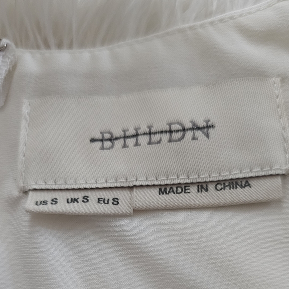 BHLDN Anthem White Feather Mini Dress New size Small - Picture 9 of 9